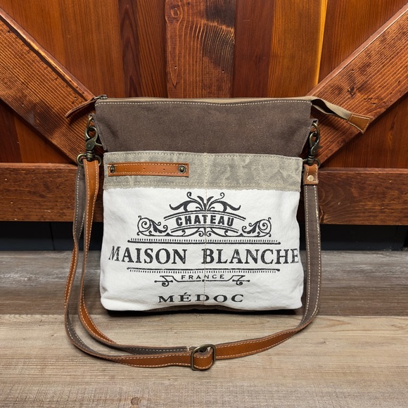 Myra Bag Chateau Crossbody/Shoulder Purse Upcycled Canvas Bag - Picture 1 of 8